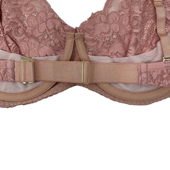We Are HAH Hook Up Bra Size DD Band 32-40 Lace Balconette Dusty Rose Underwire - Picture 8 of 15